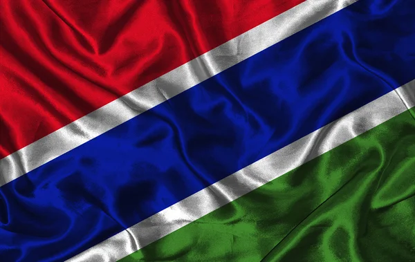 Silk Flag of Gambia — Stock Photo, Image