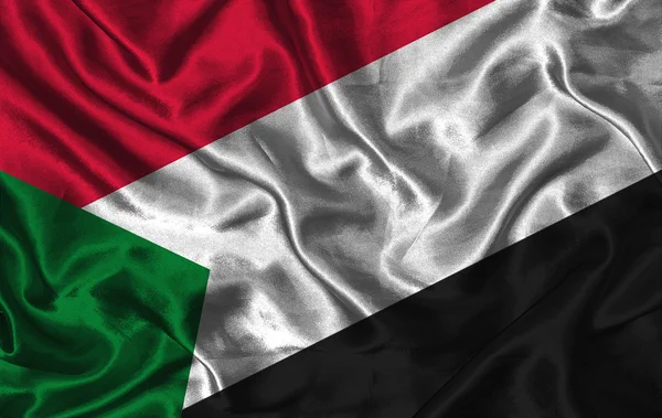 Silk Flag of Sudan — Stock Photo, Image