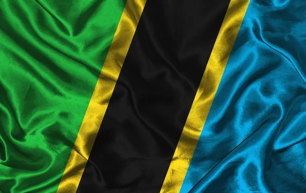 Bandera de seda de Tanzania —  Fotos de Stock