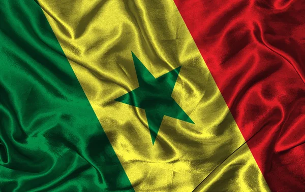 Silk Flag of Senegal — Stock Photo, Image