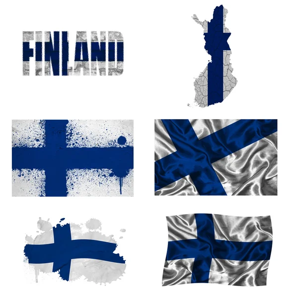 Collage bandiera finlandese — Foto Stock