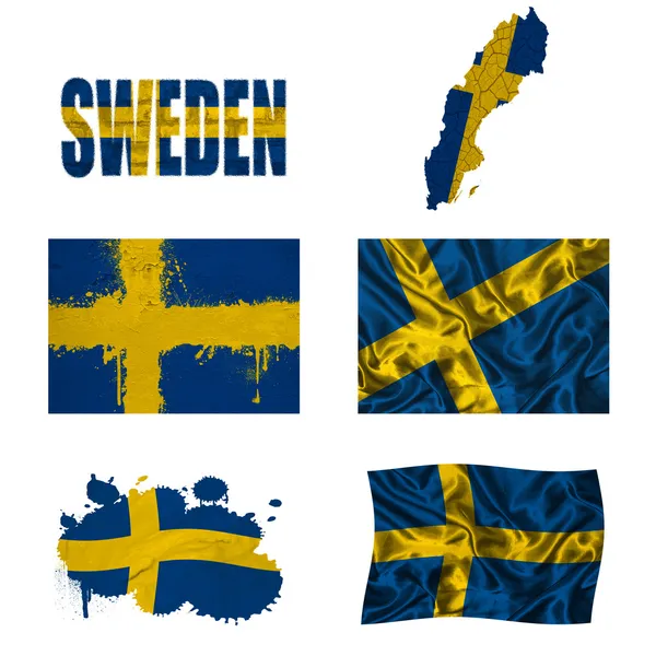 Schwedische Flaggencollage — Stockfoto