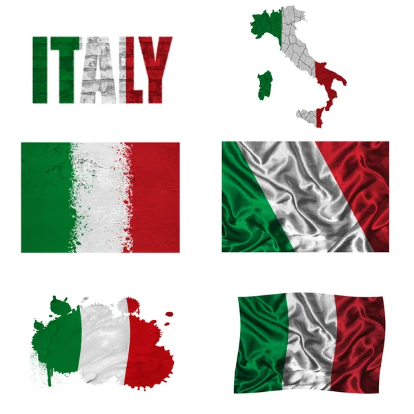 Italian flag collage — Stock Photo, Image