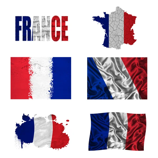 Collage französischer Flaggen — Stockfoto