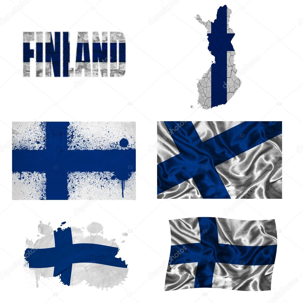 Finnish flag collage