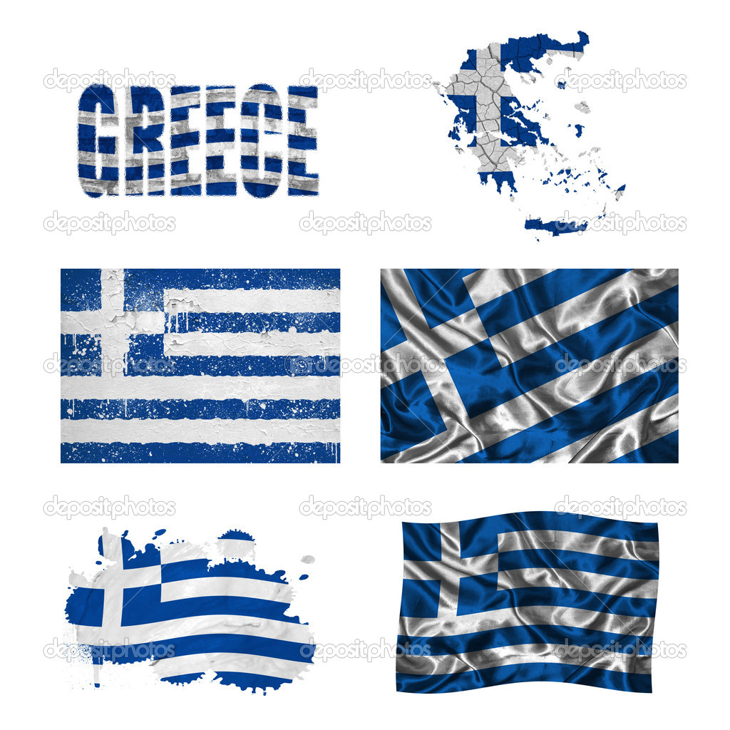 Greek flag collage