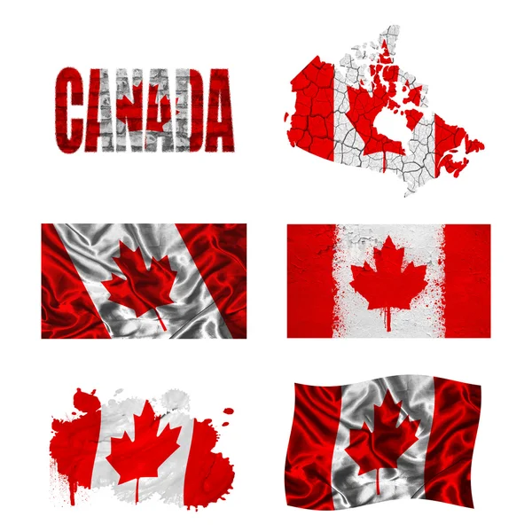 Colagem de bandeira canadense — Fotografia de Stock