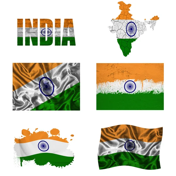Collage bandiera indiana — Foto Stock