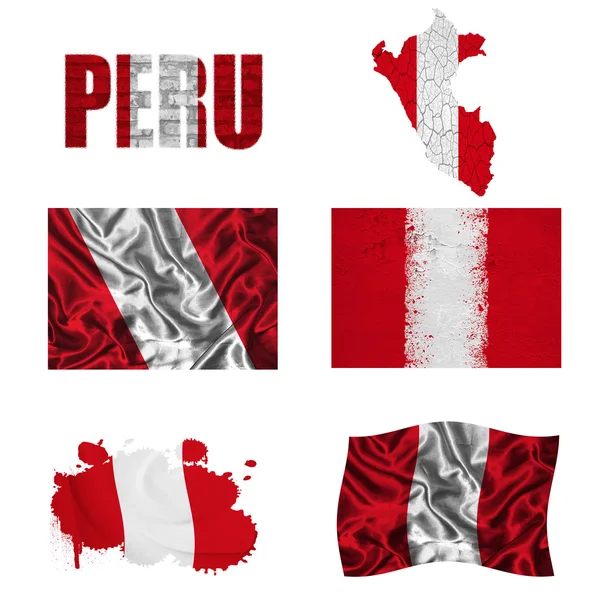 Peruaanse vlag collage — Stockfoto