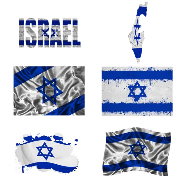 Colagem de bandeira israelense — Fotografia de Stock