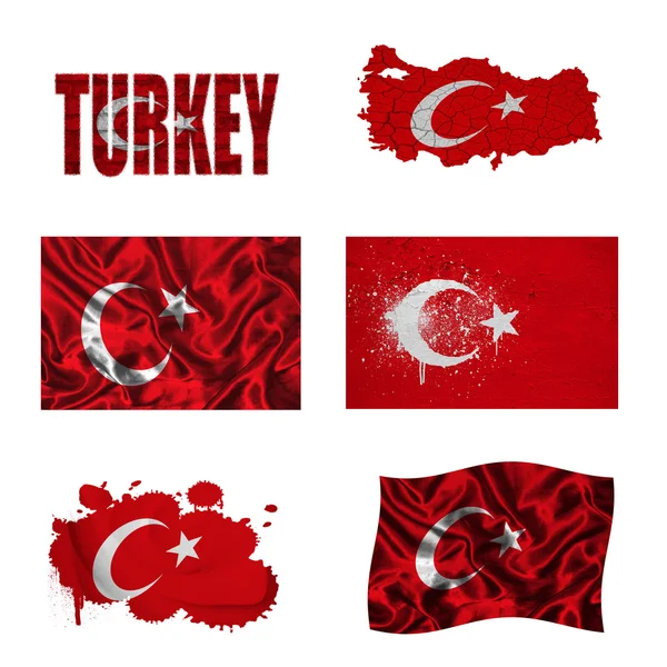 Türkische Flaggen-Collage — Stockfoto