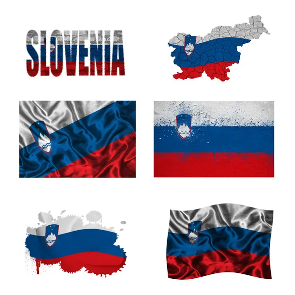 Slowenische Flaggencollage — Stockfoto