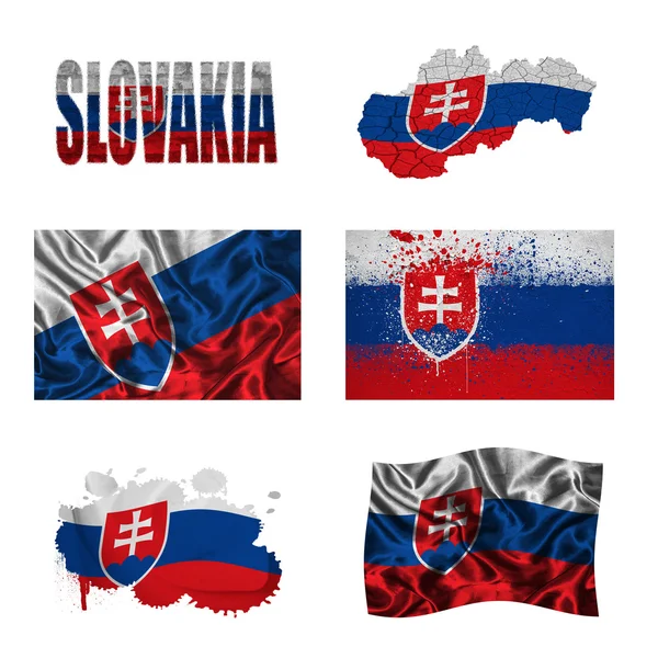 Slowakische Flaggencollage — Stockfoto