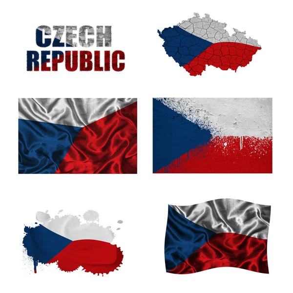 Tschechische Fahnencollage — Stockfoto