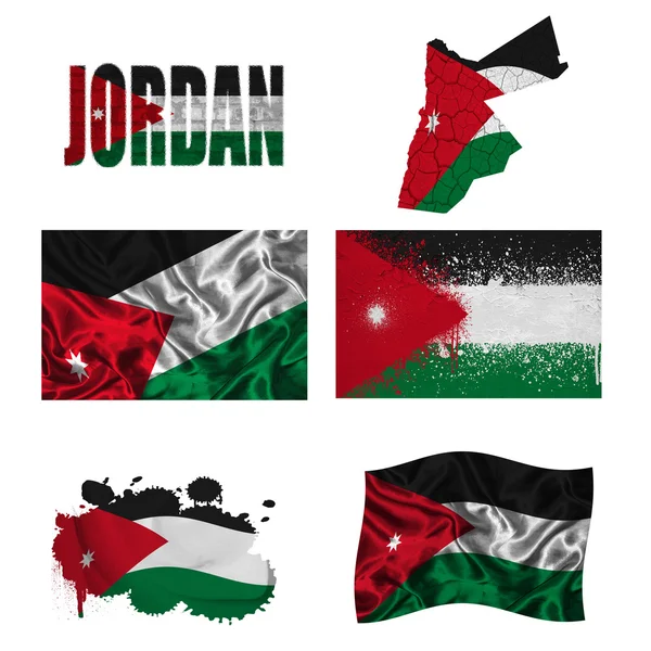 Collage bandera de Jordania — Foto de Stock