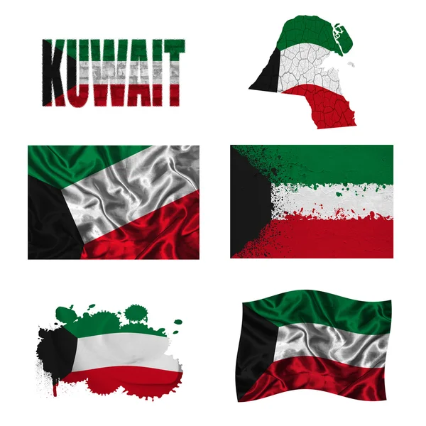 Collage bandera de Kuwait — Foto de Stock