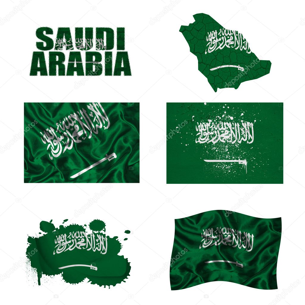 Saudi Arabia flag collage