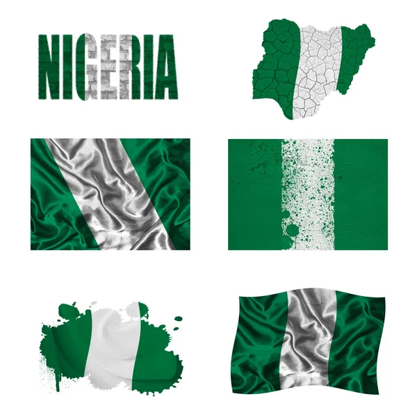 Colagem bandeira nigeriana — Fotografia de Stock