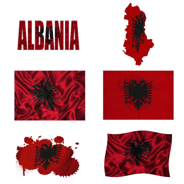 Kolaż flagi Albanii — Zdjęcie stockowe