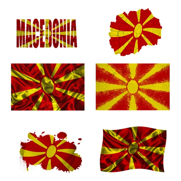 Makedon bayrak kolaj — Stok fotoğraf