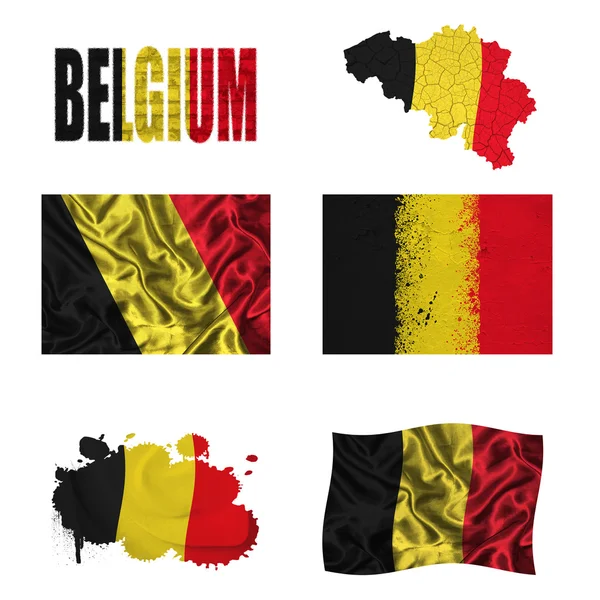 Belgisk flagg collage — Stockfoto