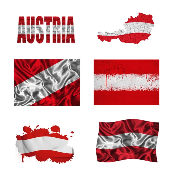 Austrian flag collage — Stock Photo, Image