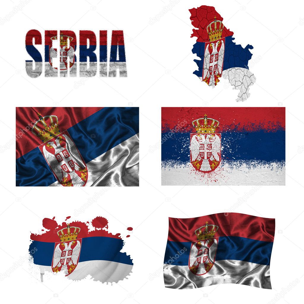 Serbian flag collage