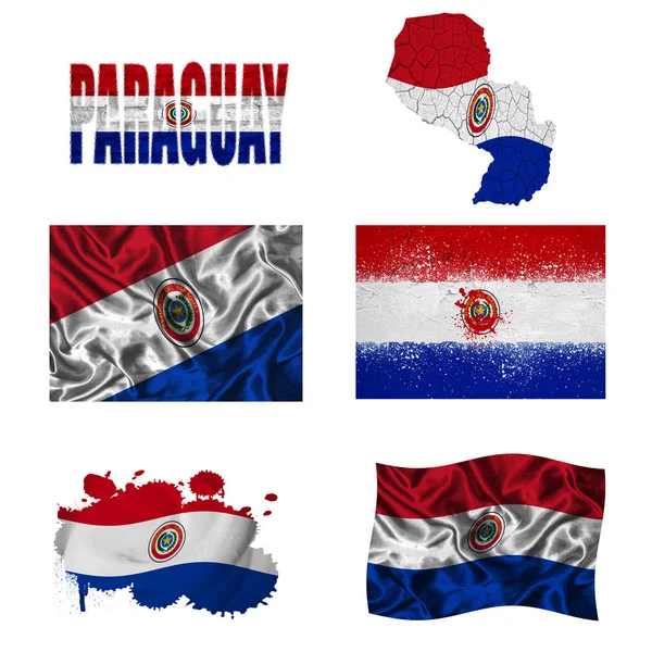 Парагвайський прапор колаж — стокове фото