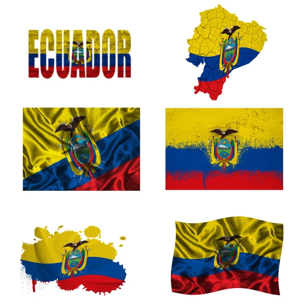 Collage bandera ecuatoriana — Foto de Stock