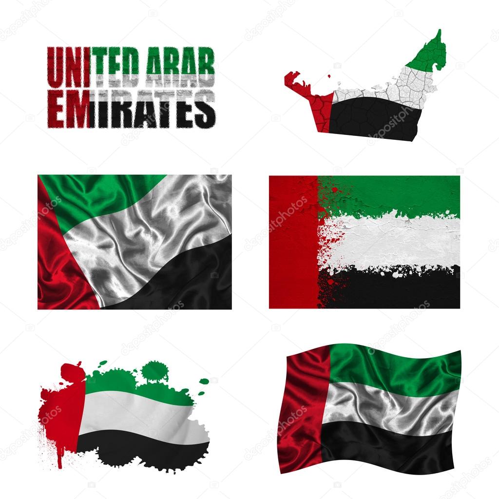 United Arab Emirates flag collage