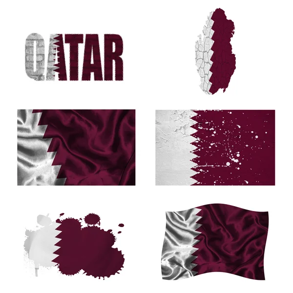 Qatar-Flaggencollage — Stockfoto