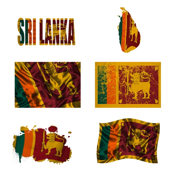 Sri Lanka flag collage — Stock Photo, Image