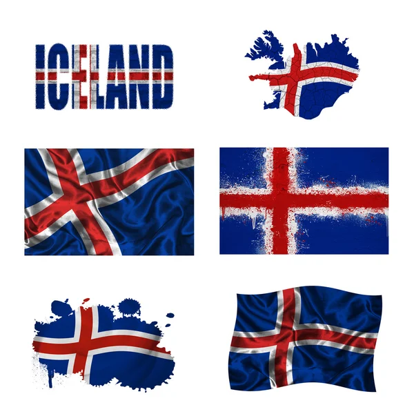 Icelandic flag collage — Stock Photo, Image