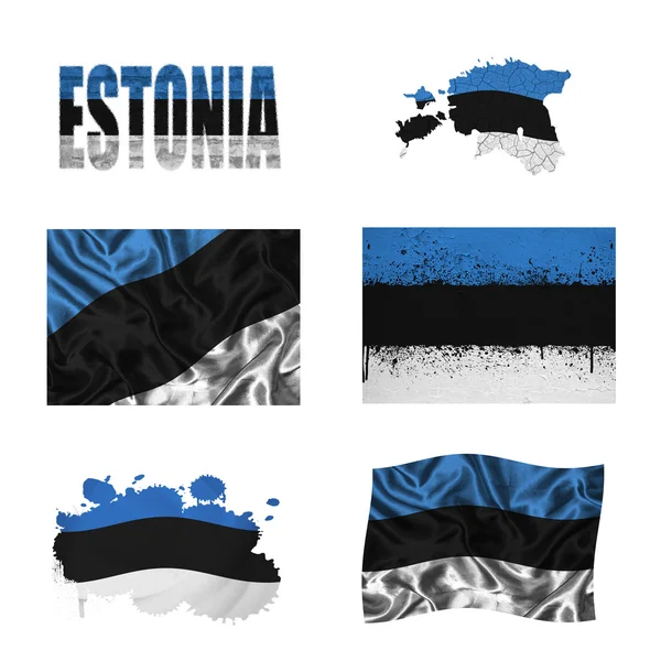Estniska flaggan collage — Stockfoto