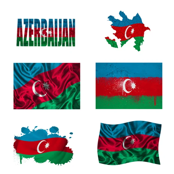 Collage bandera de Azerbaiyán — Foto de Stock