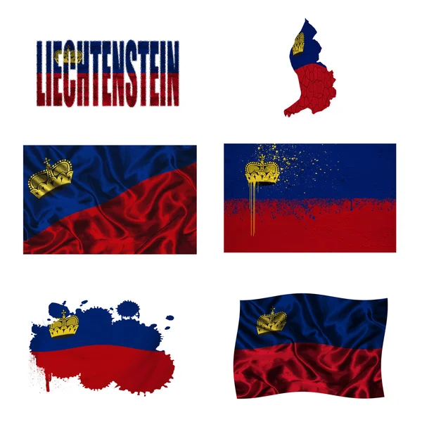 Flaga Liechtensteinu kolaż — Zdjęcie stockowe