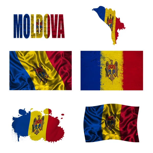 Collage bandera de Moldavia — Foto de Stock