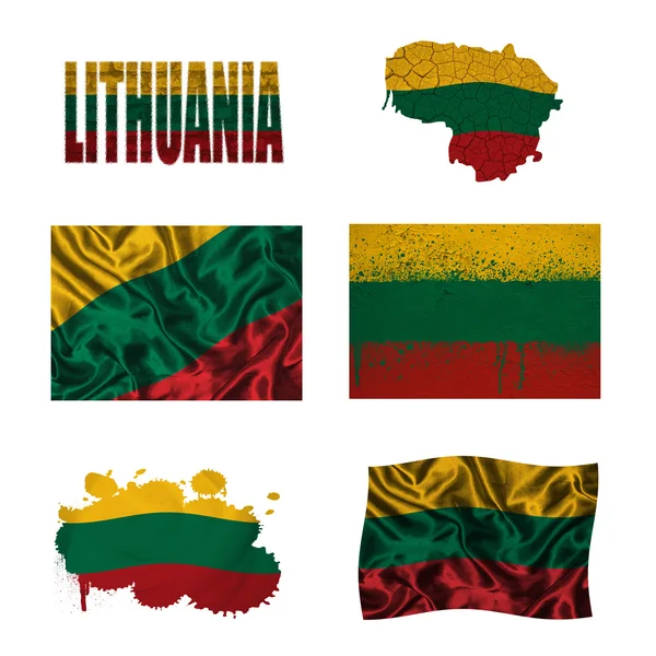 Litauiska flaggan collage — Stockfoto