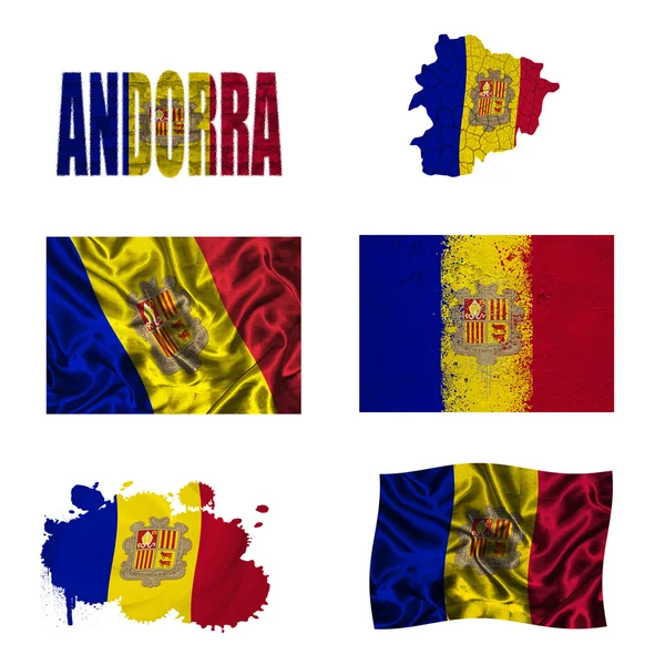 Flaga Andory kolaż — Zdjęcie stockowe