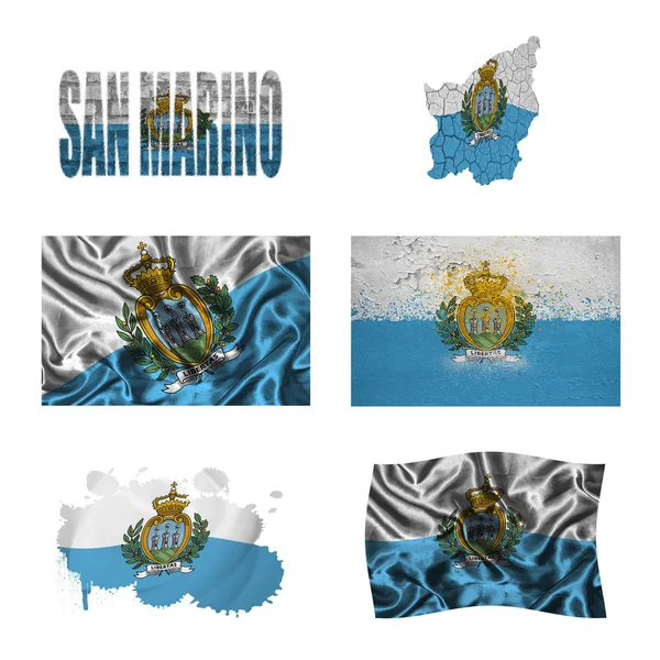 圣马力诺国旗拼贴画 — 图库照片