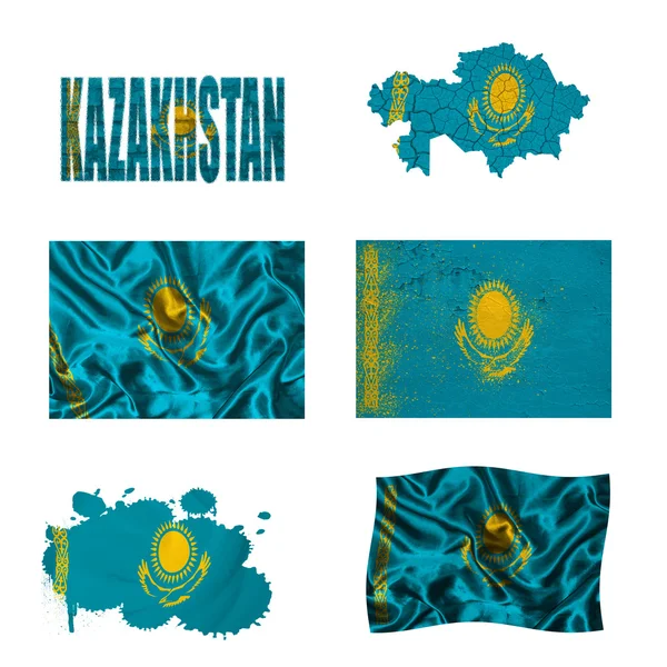 Collage bandiera kazaka — Foto Stock