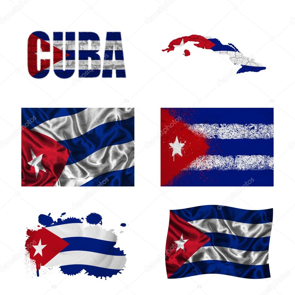 Cuban flag collage