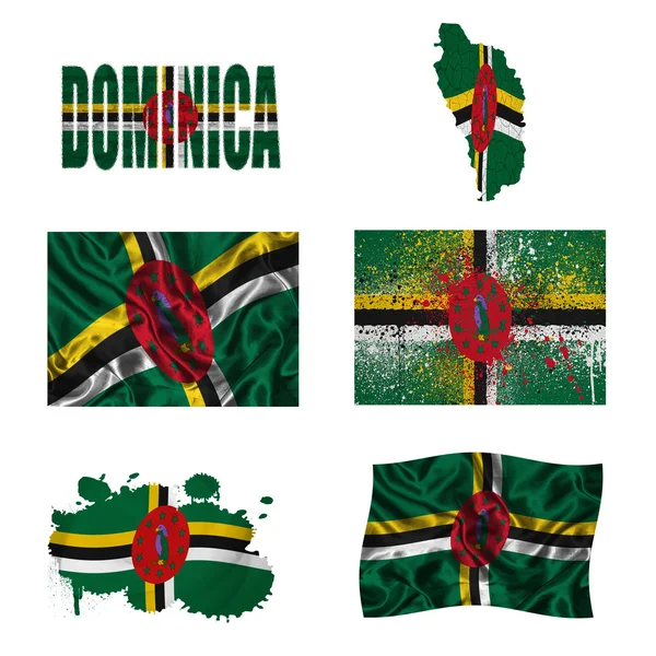 Dominicaanse vlag collage — Stockfoto