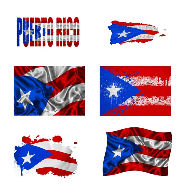 Puerto Rico flag collage — Stock Photo, Image