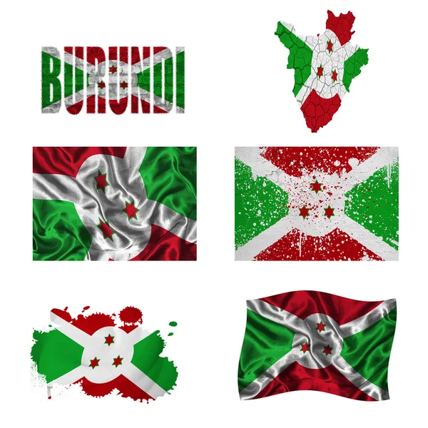 Burundi bayrağı kolaj — Stok fotoğraf