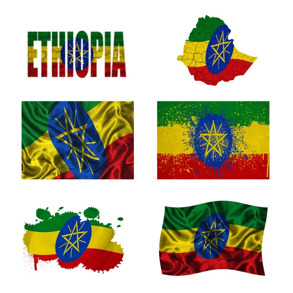 Koláž vlajka Etiopie — Stock fotografie
