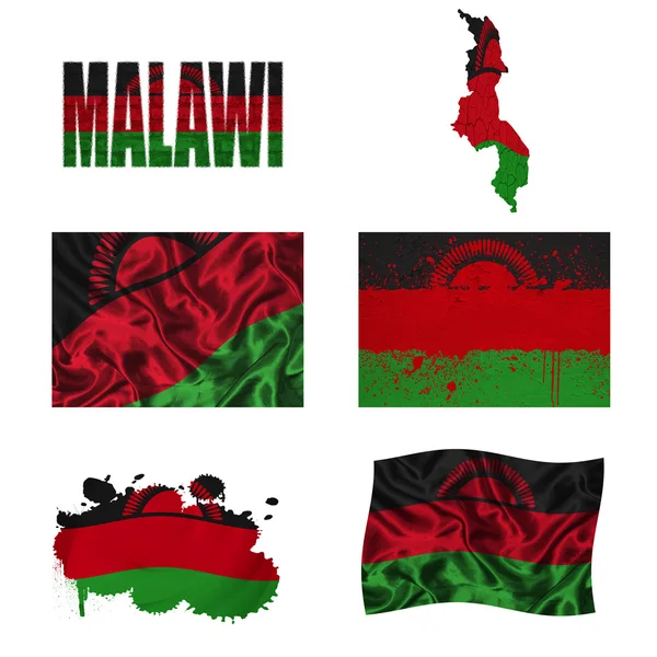 Collage bandiera Malawi — Foto Stock