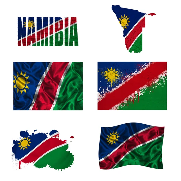 Collage bandiera Namibia — Foto Stock