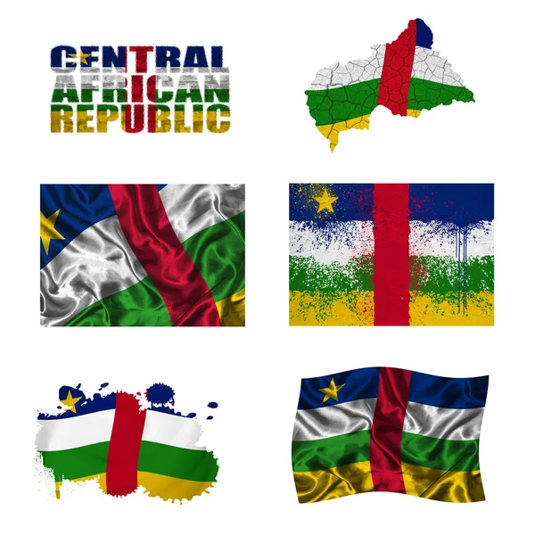 Centralafrikanska republikens flagga collage — Stockfoto