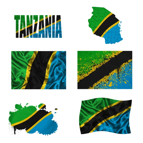 Collage bandiera tanzaniana — Foto Stock